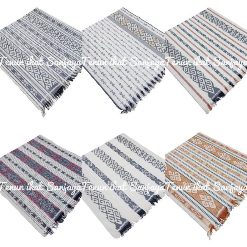 Promo Bulan Ini Kain Tenun Blangket Kombinasi Warna Putih Motif Toraja Ntt Lombok