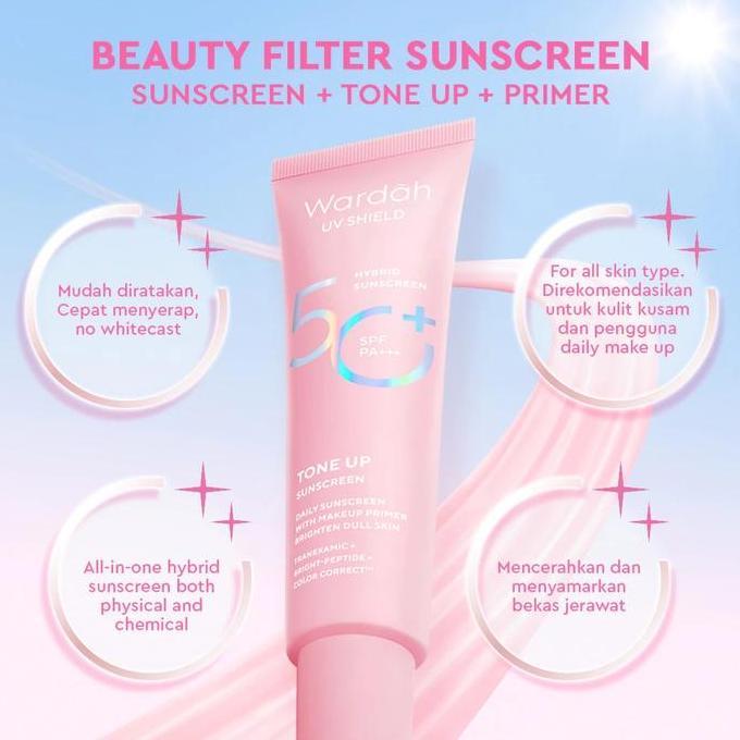 Wardah UV Shield Tone Up Sunscreen SPF 50+ PA+++ - Sunscreen Wajah - Sunblock