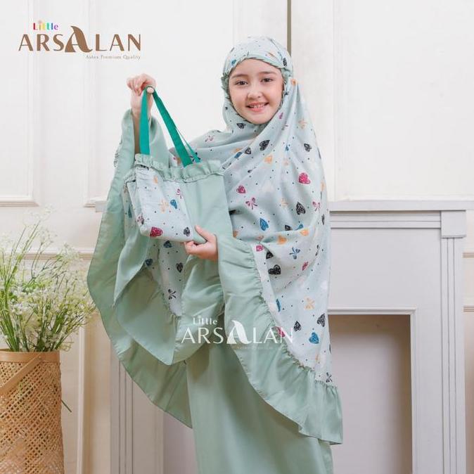 Mukena Anak Sajadah 2in1 | Mukena Anak Rayon Umur 9-12 tahun | Mukena Arsalan