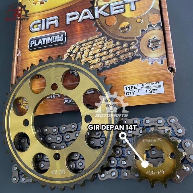 Gaswoi- Gear Gir Set Gir Paket Jupiter Mx 135 New 14 38T 428H Gold Motorcycle