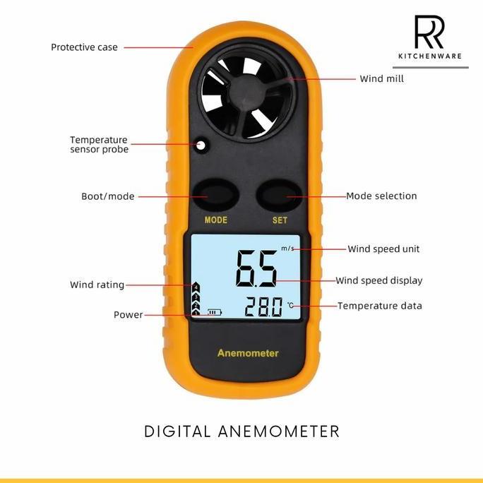 TERBARU - DIGITAL WIND ANEMOMETER | PENGUKUR KECEPATAN ANGIN DIGITAL ANEMOMETER
