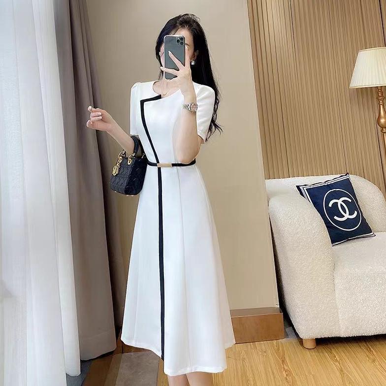 DISKON DRESS HITAM ELEGAN KOREA TERBARU/CASUAL DRESS/DRESS PESTA PUTIH MEWAH