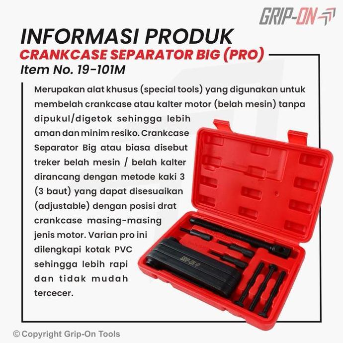 Promo Grip On Treker Belah Mesin Crankcase Separator (Big) Lepas Rumah Mesin Grip On