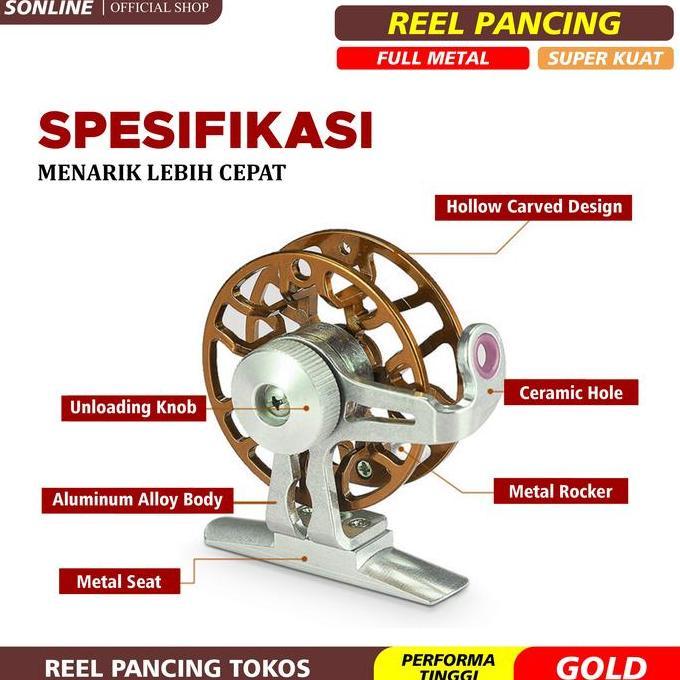 Codbisa- Sonline Reel Pancing Tokos Material Full Metal Reel Tokos Df55 Ikan Katrol Laut
