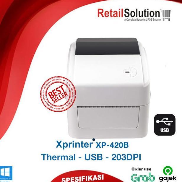 Solid- Printer Barcode Label Thermal Usb - Xprinter Xp420 / Xp-420B / Xp420B