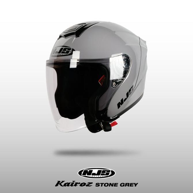 NJS KAIROZ STONE GREY Gloss/doff - Helm Half Face | Kairoz | Kairoz V1 |  Kairoz Polos | Kairoz ORI 
