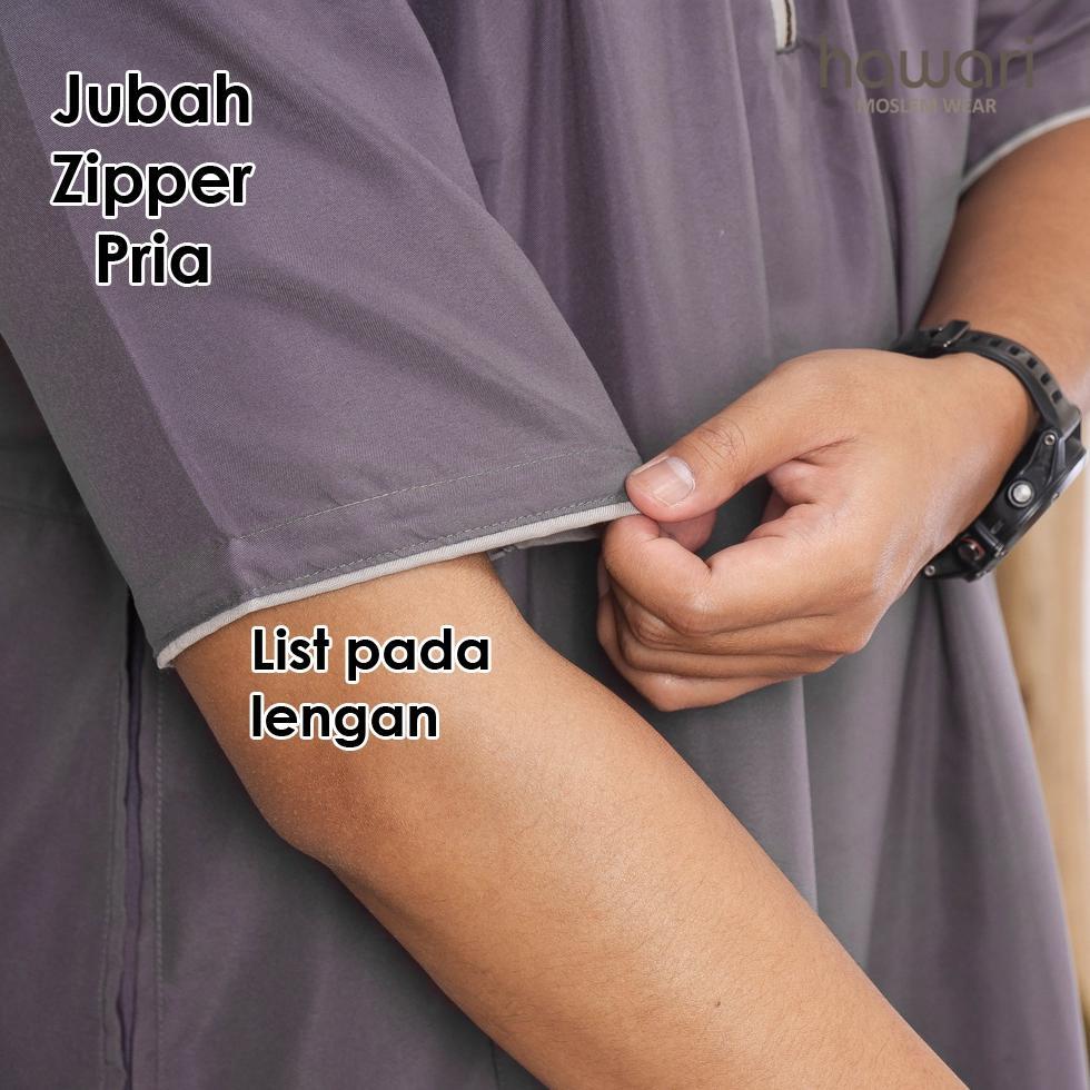 KEKINIAN Gamis Jubah Premium Pria Dewasa Muslim Lengan Pendek Putih KEKINIAN