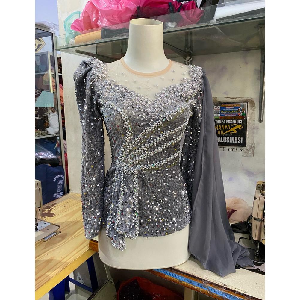 BEST SELLER KEBAYA BLUDRU SQUIN HIASAN PITA PINGGANG DAN SELENDANG.