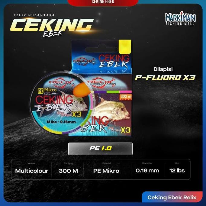 Senar Pe Ceking Ebek X3 Relix Nusantara Multicolor 300 Meter | Benang Pe Senar Pancing 0.6 0.8 1 1.2