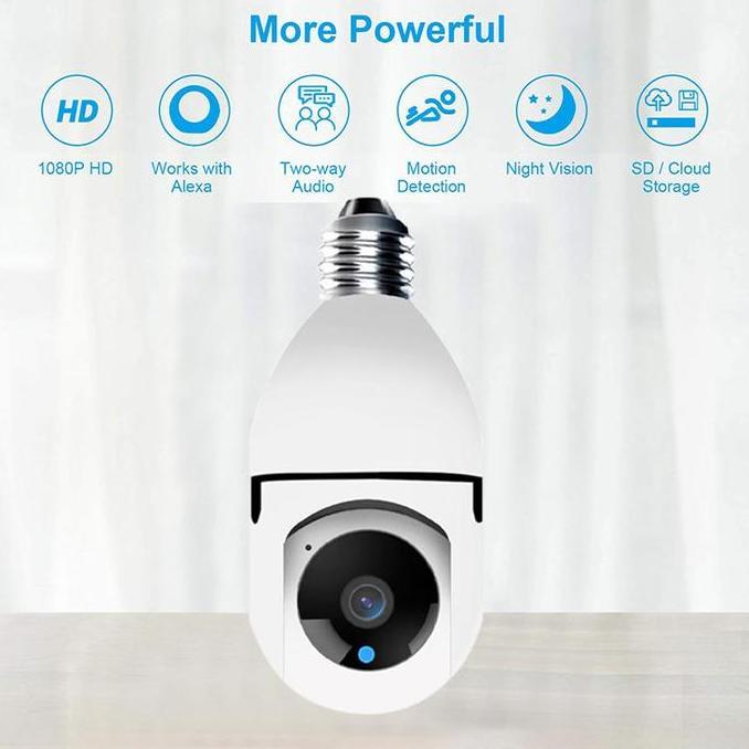 NEROZA IP CAMERA CCTV BULB WIFI APP V380 PANORAMIC/KAMERA IP BOHLAM 360 EYES Pc Wireless