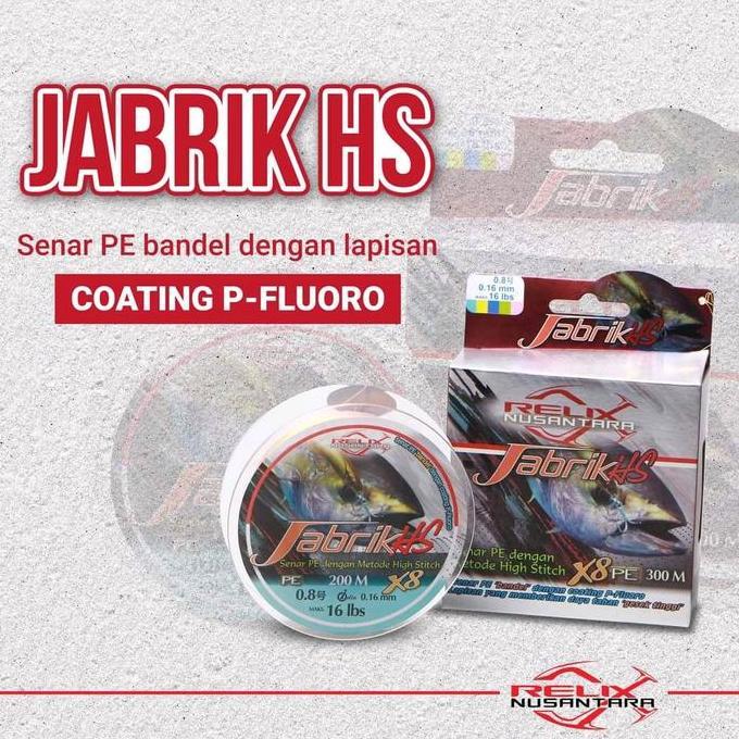 Senar Pe Relix Nusantara Jabrik Hs 200 300 Meter Ukuran 0.5 0.6 0.8 1.0 1.5 2.0 2.5 3 4 5 6