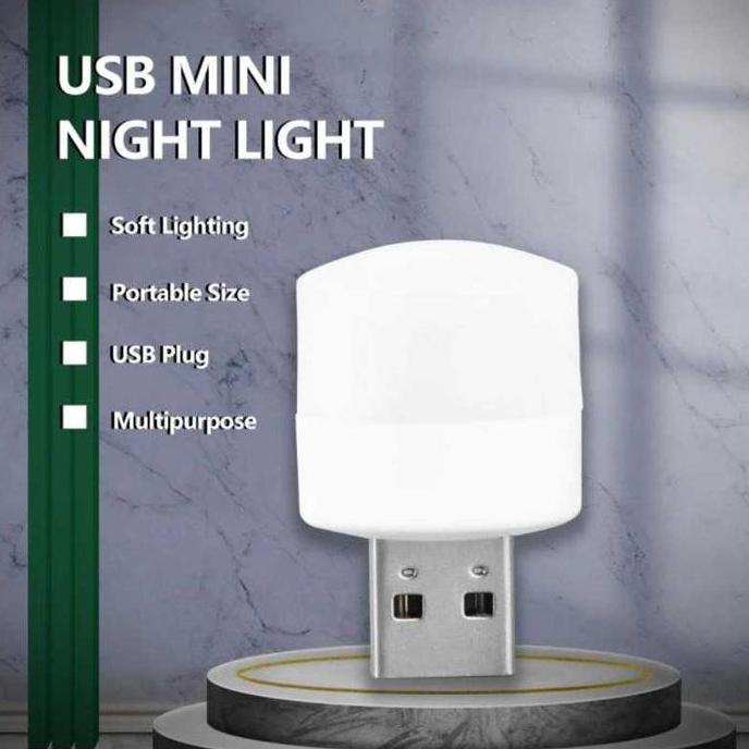 KEIYOKO Lampu Bohlam Mini LED USB Portable Lampu Baca Tidur Travel Kecil