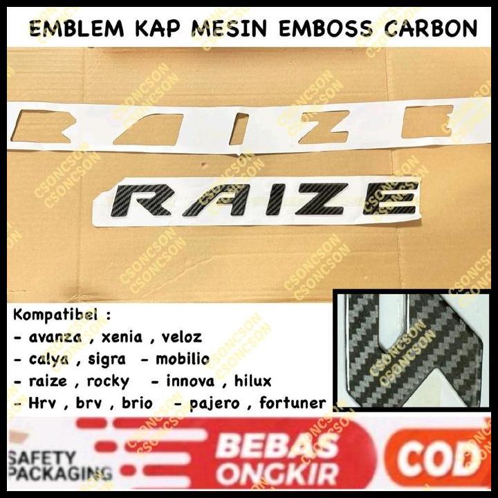 TERBARU EMBLEM KAP MESIN CARBON AVANZA XENIA VELOZ CALYA SIGRA INNOVA FORTUNER HILUX XPANDER CROSS R