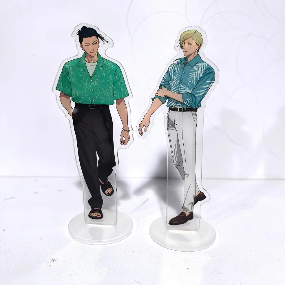 15cm Anime Peripherals Jujutsu Kaisen Satoru Gojo Fushiguro Megumi Muscle Stand Acrylic Ornaments Mo