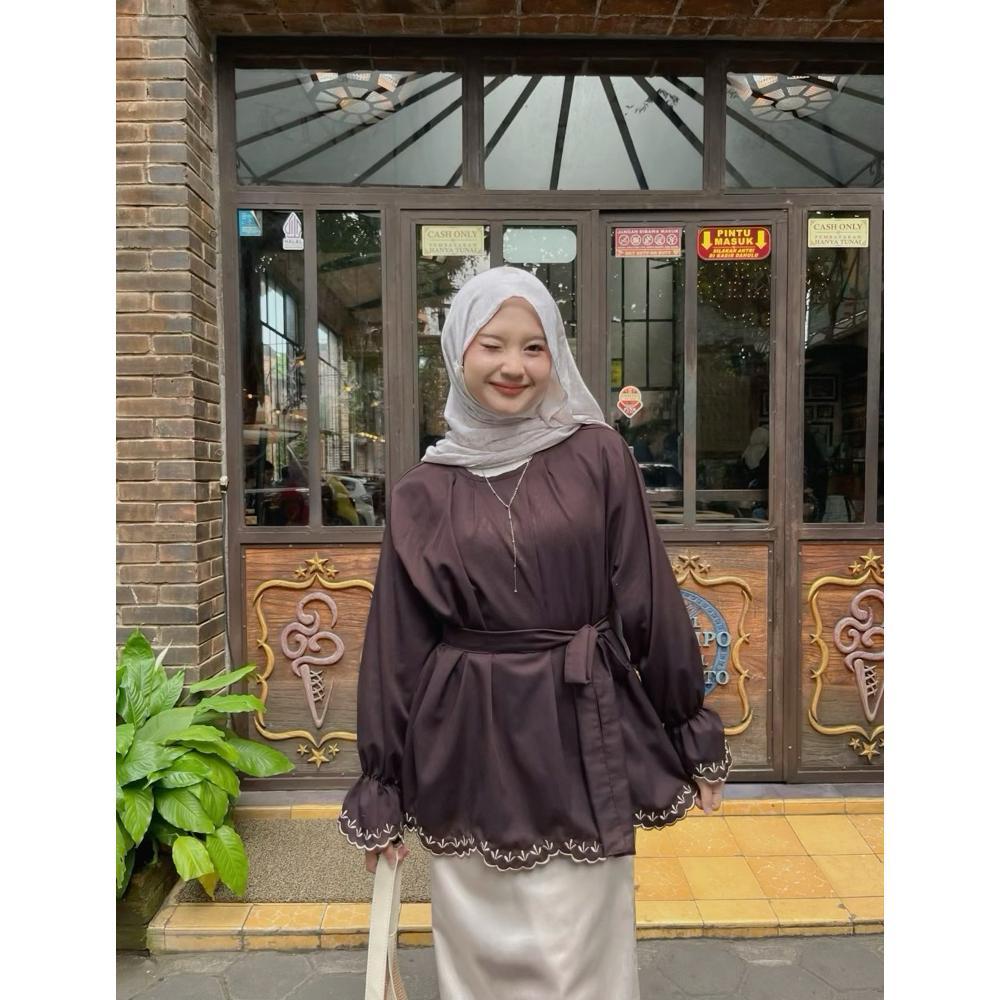 BEST DEALS SYAHIRA BLOUSE BORDIR - ATASAN WANITA - ATASAN WANITA BORDIR - BLUS WANITA BORDIR