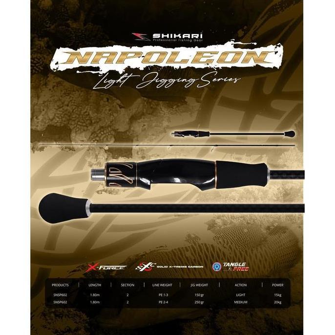 Shikari - Joran Napoleon Light Jigging Carbon Solid 180 - Joran Pancing