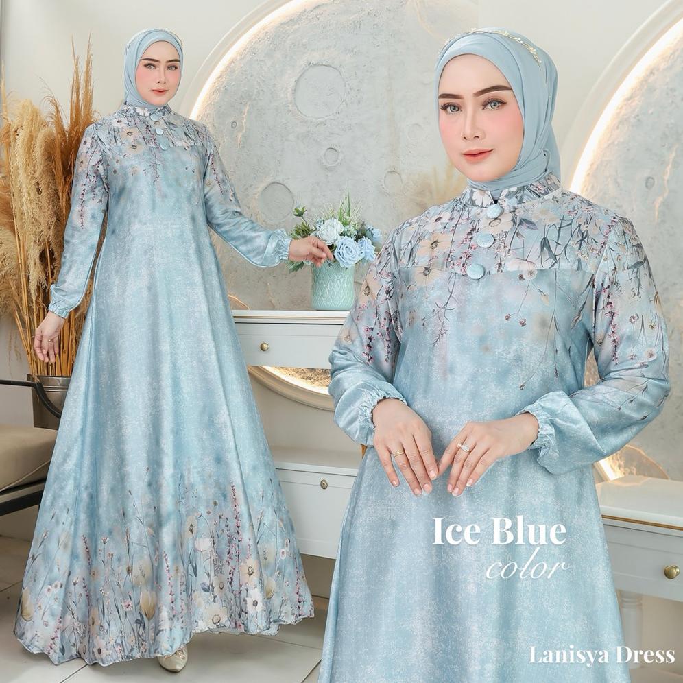 ORIGINAL ZM - LANISYA DRESS ARMANI SILK PRINTING / GAMIS ARMANI SUTRA MEWAH / GAMIS LEBARAN FAVORITE