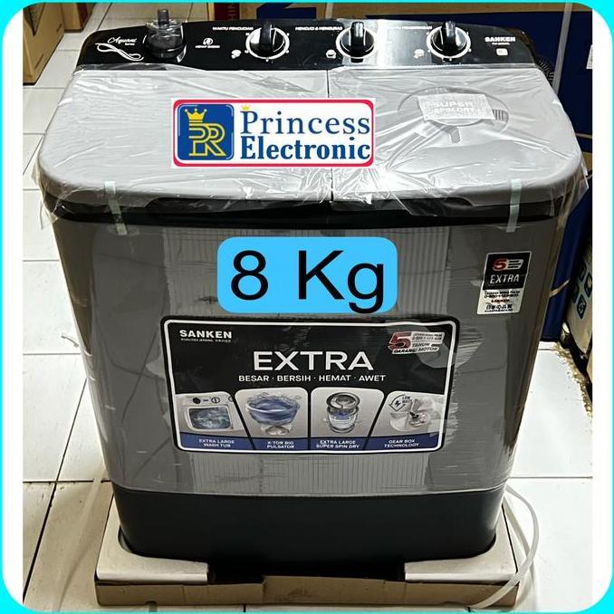 Terlaris Sanken Mesin Cuci 2 Tabung 8Kg Low Watt