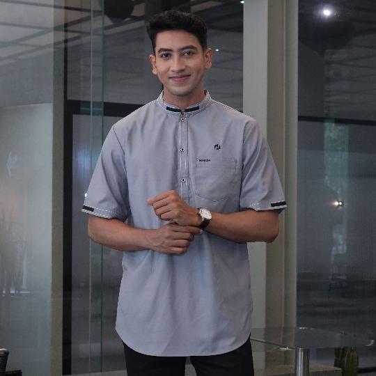 DISKON HIMADA KOKO ZAFAR PENDEK DEWASA KURTA BAJU MUSLIM PRIA DEWASA POLOS LENGAN PENDEK KOKO SUNNAH