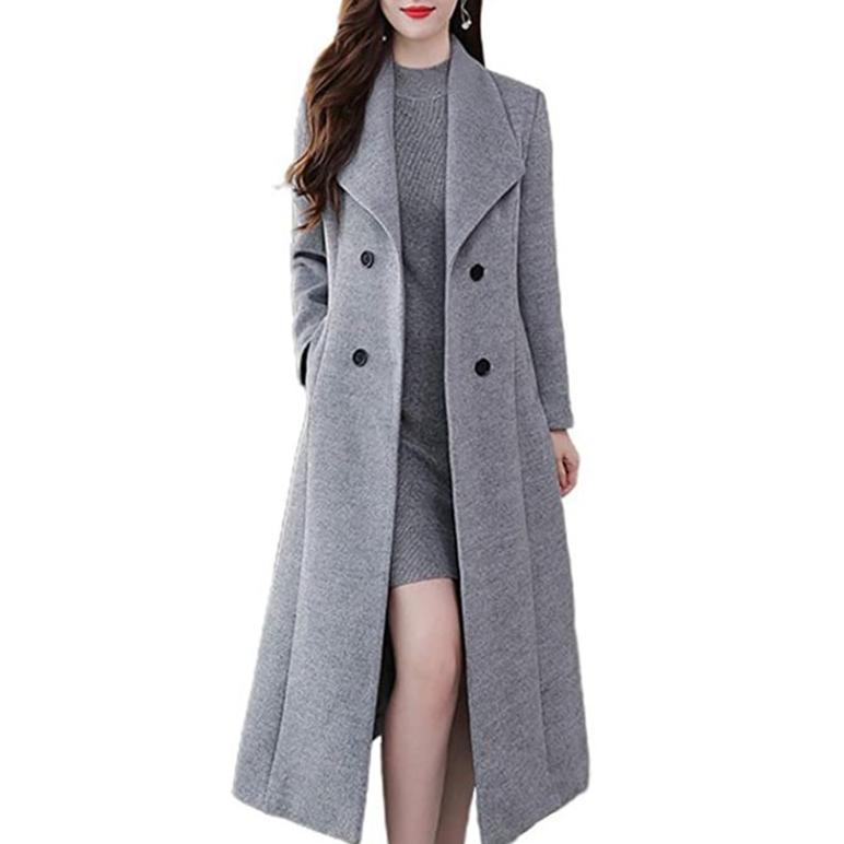 Jas hitam wanita/Blazer wanita korea style/panjang coat premium bahan Flece