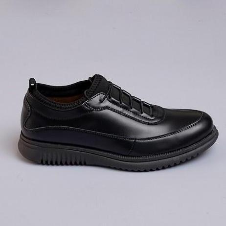 Kets- Volve Wave Black - Sepatu Casual Formal Kerja Kasual Pria Pesta Pantofel Hitam Pria Cowok Shoe