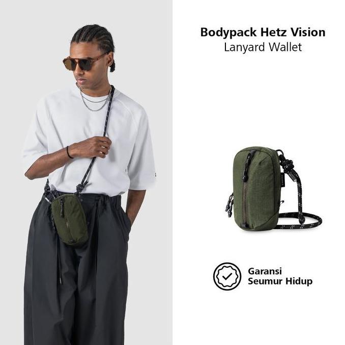 Backpack- Bodypack Hetz Vision  Travel Pouch Tas Dompet Hp Selempang Kecil Ringan Dan Kuat - Olive