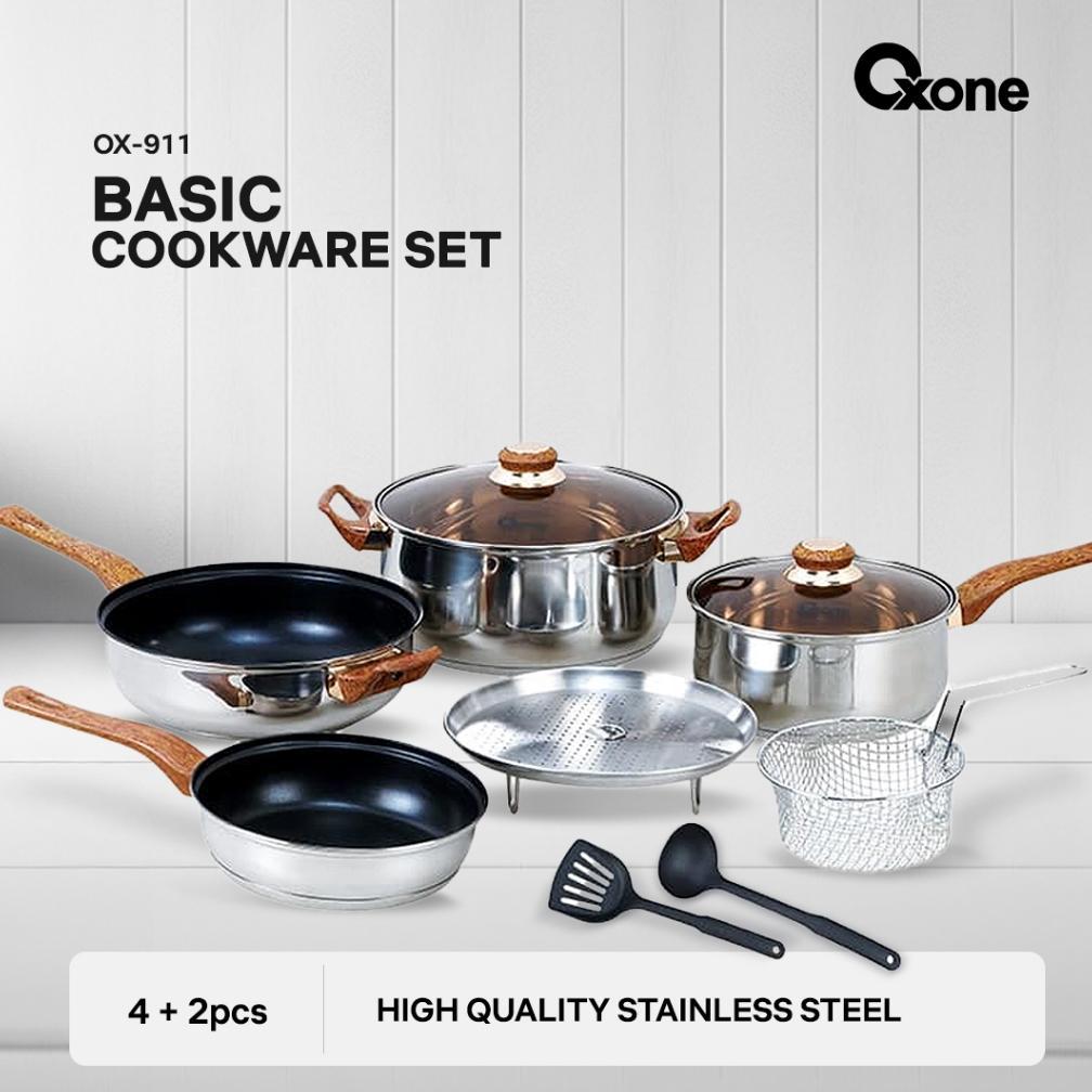 Oxone OX911 Panci Stainless Steel Set 8 pcs kitchen tools