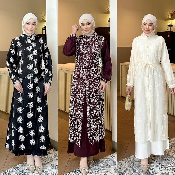 Dezhaf - Faaza Long Tunik / Tunik Silk Bordir / Tunik Lebaran MS