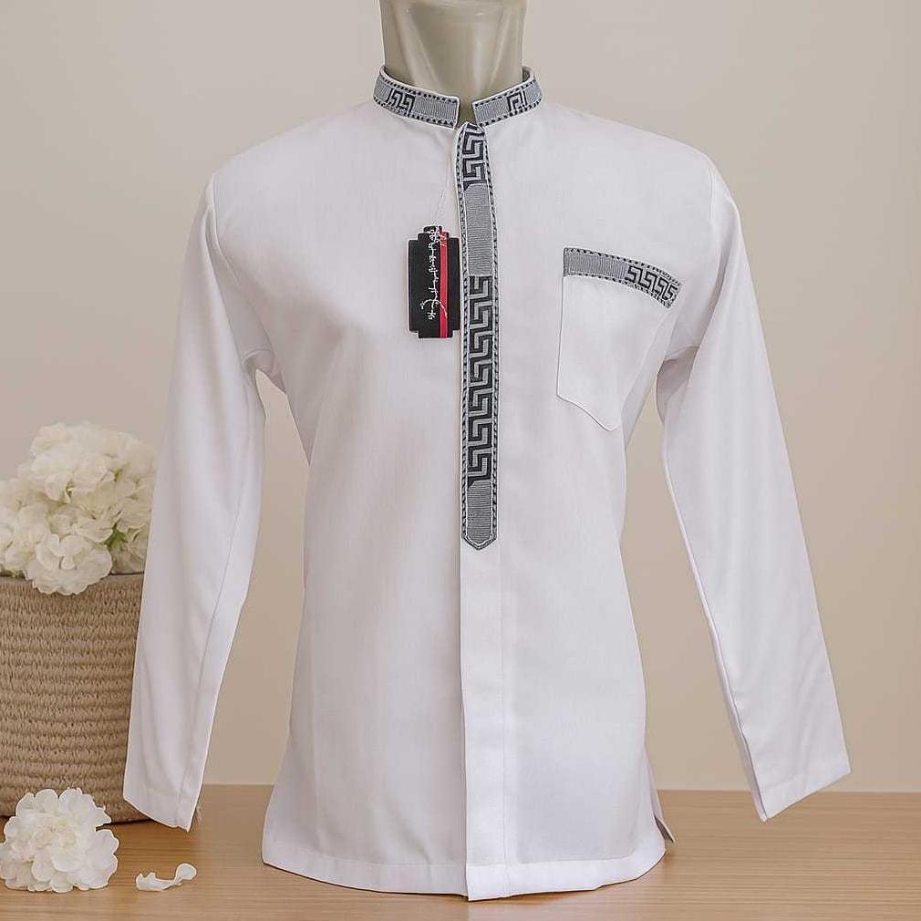 DISKON BAJU KOKO PRIA DEWASA MOTIF BORDIR BAHAN KATUN MADINAH ADEM DAN LEMBUT
