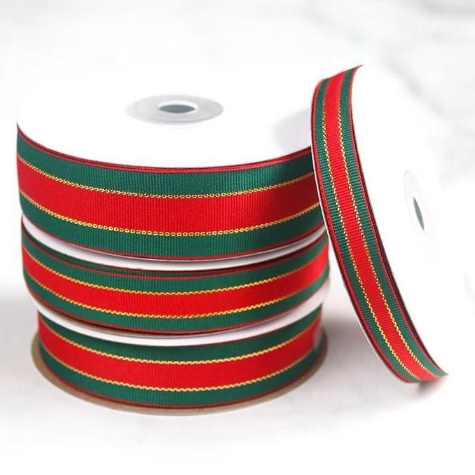 Buruan serbu] 1Roll(25yard) Pita Merah Hijau Edisi Natal
