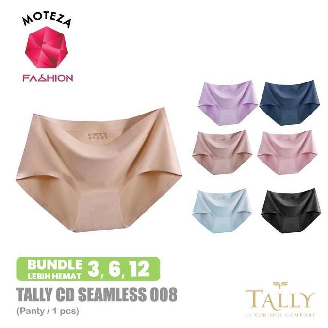 ISI 3 Tally Celana Dalam Wanita -CD 008 -Seamless Tanpa Jahitan Anti Nyeplak Katun Motif Bunga Waist