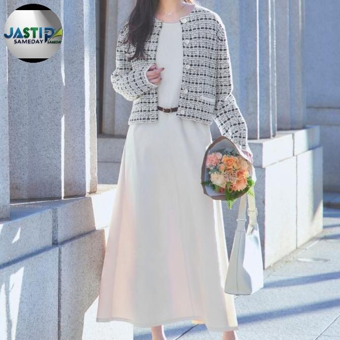 Promo Sale Dress Gaun mercerized Katun A Line kerah V UNIQLO ORIGINAL Diskon