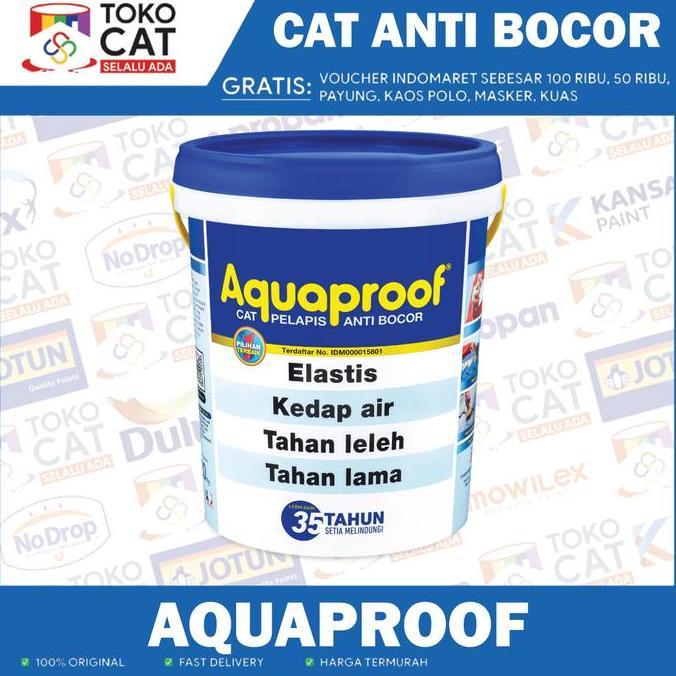 Cat- Aquaproof Cat Anti Bocor Aquaproof Waterproofing 20 Kg Kemasan Pail Pelapis Kedap Air Tahan Cua
