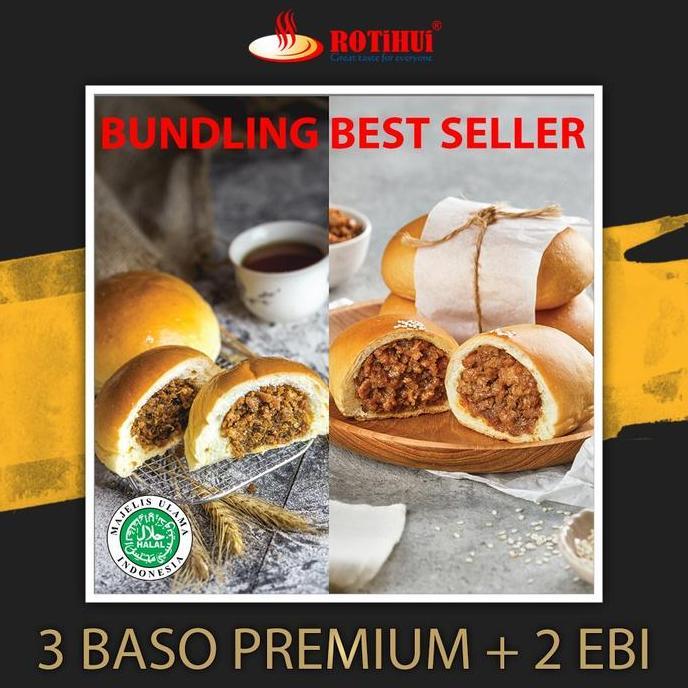 Foodbig- Bundling Best Seller 3 Baso Ayam Premium 2 Roti Ebi Pontianak Rotihui