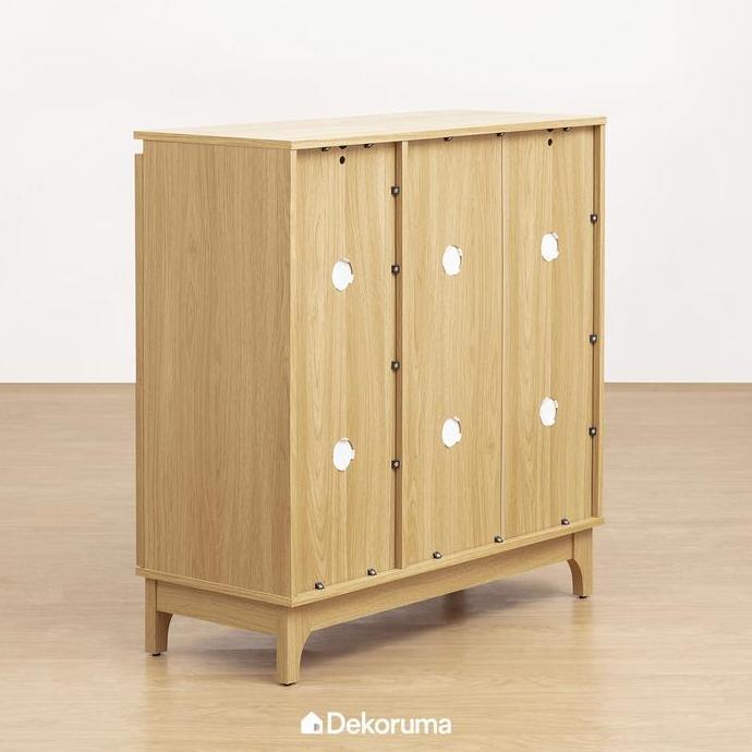 Instancodbisa- Dekoruma Nara Lemari Sepatu Kayu Olahan Rak 5 Susun Minimalis - Shoe Cabinet 3 Pintu 