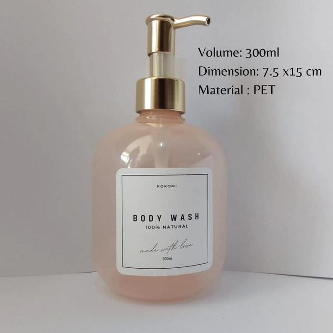 Instancodbisa- Kokomi Botol Sabun Aesthetic Akemi Botol Refill Sabun Cair 300Ml Dapat Stiker Label B