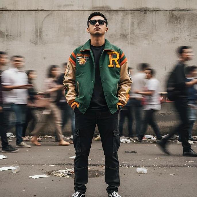 Boywings- Varsity Jacket Britain Reborn Green Cream | Jaket Baseball Bordir Original Unisex Lembut N