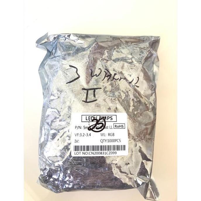 NEW LED RGB 5mm MURAH 1000pcs 2 KAKI LED DISCO LED LAYANGAN LED KECIL LED FLASHING LED LAYANGAN LED 