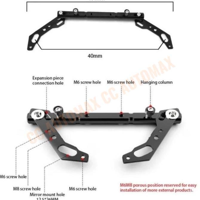 DF394 - Stabilizer Palang Stang + Dudukan Lampu Tembak CNC Nmax Pcx Lexi X-Ride RX King BeatStreet T
