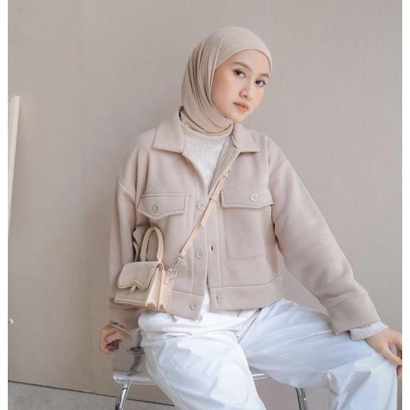 Sale Jaket wanita - Gena jaket - Atasan wanita - outerwear - jaket crop - jaket murah - korean style