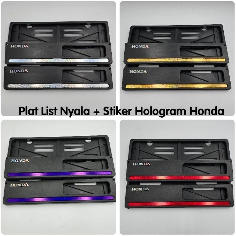 Gratis Ongkir Dudukan Plat Nomor Motor List Nyala Plus Stiker Hologram Honda Variasi Cover Plat Nomo