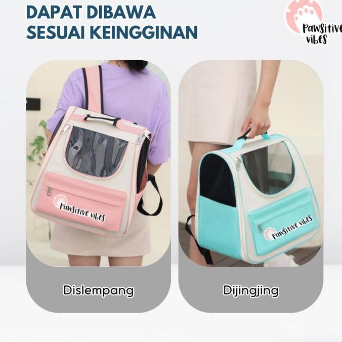 Gohead- Pawsitive Vibes Tas Ransel Kucing Anjing Tas Travel Hewan Peliharaan Anti Air & Mudah Dibers