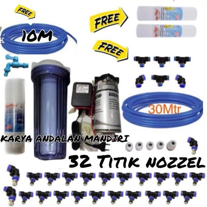 Mesin Kabut Walet Lengkap Set 32 Titik Nozzle Sprayer Misting Kabut