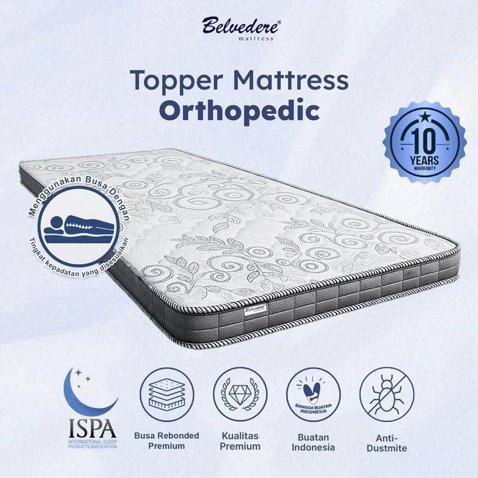 Instancodbisa- Belvedere Matras Topper Rebonded / Plustop / Lapisan Kasur - Busa Anti Kempes Tebal 8