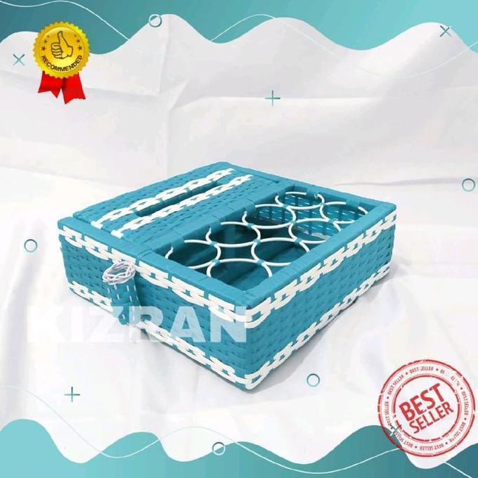Barunih- Tempat Aqua Tisu Anyaman Sintetis / Wadah Akua Gelas Dan Tissue / Penyimpanan Air Mineral P