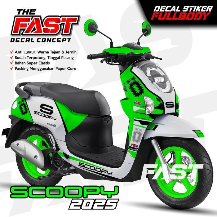 Stiker Full Body Scoopy 2025 Ohlins Lis Variasi Keren Striping Decal Sticker Honda Scoopy 2025 - Sti