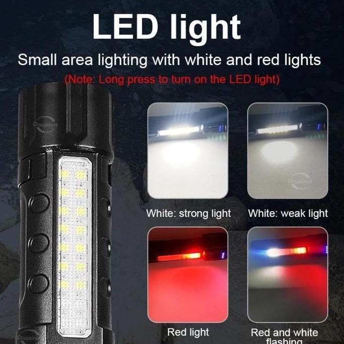 Lightwoll- Senter Led High Power Zoom Jarak Jauh 90000 Lumens / Senter Sorot Super Terang Gt-10 Bate