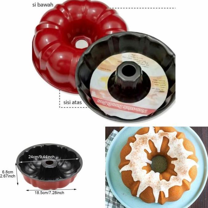 Bestone- loyang bolu marmer 24cm tulban anti lengket