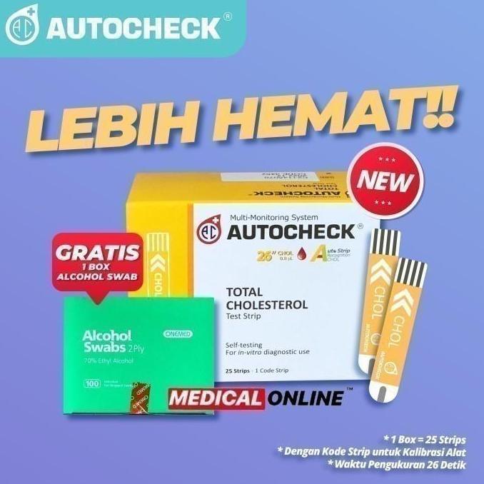 STRIP KOLESTROL AUTOCHECK CHOLESTROL ISI 25 STRIP MEDICAL ONLINE