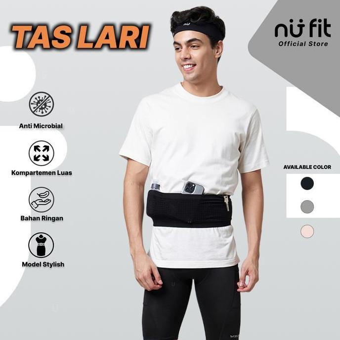Nu Fit - Running Belt / Tas Pinggang Elastis / Tas Lari Pria Elastis